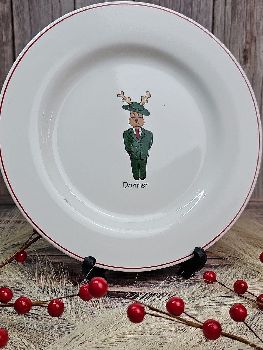 RAINBOW MOUNTAIN LTD SANTA'S REINDEER WHIMSICAL DONNER REPLACEMENT PLATE